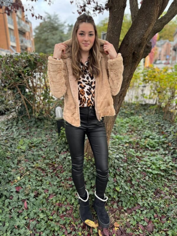 Veste Teddy taupe – Image 3